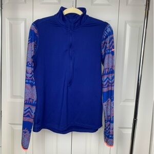 NIKE PRO DRI-FIT Blue Orange Half Zip
